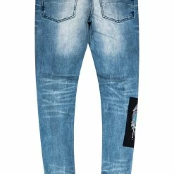 MENS JEANS Denim PANY PATCHWORK JEAN-BLUE