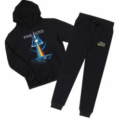 MENS TRACK SETS RAINBOW HOODIE TRACKSET-BLACK