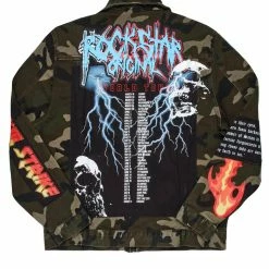 MENS DENIM JACKETS RIDGE PRINTED JACKET- GREEN