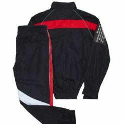 MENS TRACK SETS RIDGE ZIPPER JACKET TRACK SET-BLACK