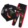 MENS TRACK SETS RIDGE ZIPPER JACKET TRACK SET-BLACK
