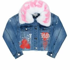 WOMENS JACKETS Best Seller ROSE DENIM JACKET-MED. WASH