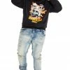 MENS HOODIES & SWEATSHIRTS ANTHONY PRINTED HOODIE-BLACK Tops