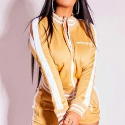 WOMENS SHORT SETS GIGI SHORT SET - TAN/WHITE