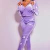 WOMENS TRACK SETS JEWEL VELOUR TRACKSET-LAVENDER