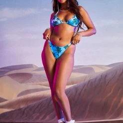 WOMENS SHAPEWEAR TROPICAL BIKINI-BLUE/MULTI