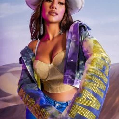 WOMENS TOPS NORMANI GLITTER BUSTIER-GOLD