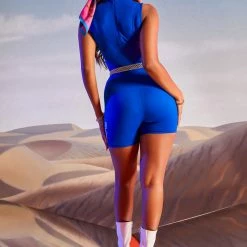 WOMENS ROMPERS & JUMPSUITS Best Seller MELODY CUTOUT ROMPER-ROYAL BLUE