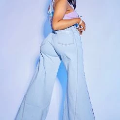 WOMENS ROMPERS & JUMPSUITS DONNA FLARE OVERALL-LIGHT WASH Best Seller