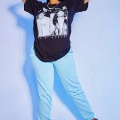 WOMENS TEES Best Seller TRUST NOBODY OVERSIZED TEE-BLACK