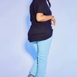 WOMENS TEES Best Seller TRUST NOBODY OVERSIZED TEE-BLACK