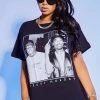 WOMENS TEES Best Seller TRUST NOBODY OVERSIZED TEE-BLACK