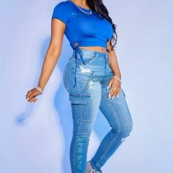 Top 10 โค๏ธ WOMENS TEES SLOANE RUCHED SIDE CROP TEE-ROYAL BLUE ๐ 8 WOMENS TEES SLOANE RUCHED SIDE CROP TEE-ROYAL BLUE