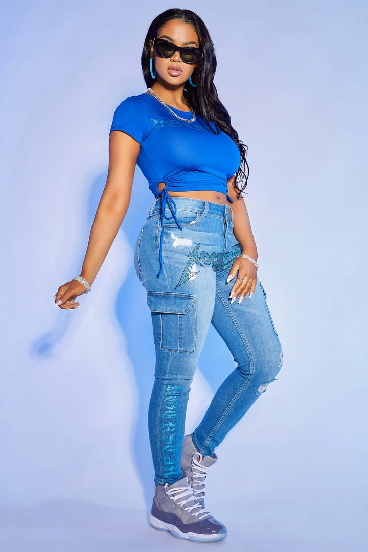 Top 10 โค๏ธ WOMENS TEES SLOANE RUCHED SIDE CROP TEE-ROYAL BLUE ๐ 3 WOMENS TEES SLOANE RUCHED SIDE CROP TEE-ROYAL BLUE