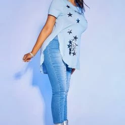 WOMENS TEES Best Seller JAVIN TEE-BLUE