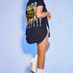 WOMENS TEES Best Seller JOSS OVERSIZED TEE-BLACK