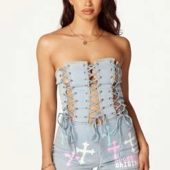 WOMENS ROMPERS & JUMPSUITS Hana Light Wash Denim Romper