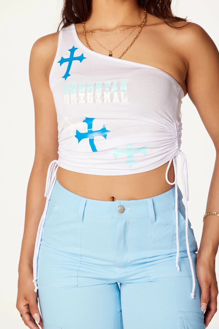 Best deal 🌟 WOMENS TOPS Blaire White One Shoulder Tank Best Seller ✨ 4 WOMENS TOPS Blaire White One Shoulder Tank Best Seller