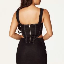 WOMENS DRESSES JORDAN DENIM SET-BLACK Best Seller