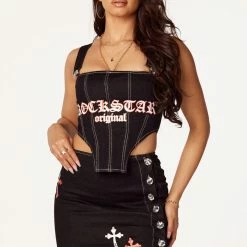 WOMENS DRESSES JORDAN DENIM SET-BLACK Best Seller