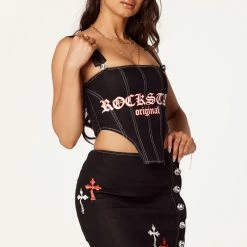 WOMENS DRESSES JORDAN DENIM SET-BLACK Best Seller