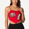 WOMENS TOPS Pepper Red Bandana Hem Tank Best Seller
