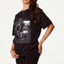 WOMENS TEES Rider Dye Black Oversized Tee