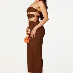 WOMENS DRESSES Adaline Brown Maxi Dress