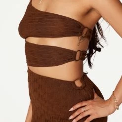 WOMENS DRESSES Adaline Brown Maxi Dress