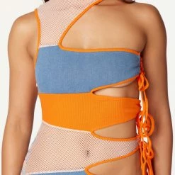 WOMENS DRESSES Camilla Orange/Blue Mini Dress Best Seller