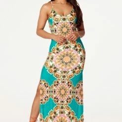 WOMENS DRESSES Best Seller Alessia Teal Printed Maxi Dress