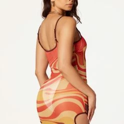 WOMENS DRESSES Ophelia Orange/Multi Printed Maxi Dress Best Seller