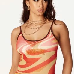 WOMENS DRESSES Ophelia Orange/Multi Printed Maxi Dress Best Seller