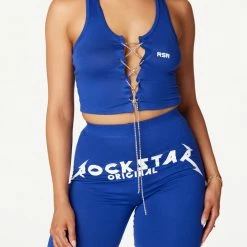 WOMENS ACTIVE SHORT SETS SALOME BIKER SHORT SET-ROYAL BLUE