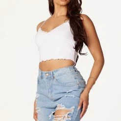 WOMENS TOPS Best Seller EVONI LACE CAMI-WHITE