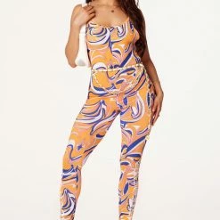 WOMENS ROMPERS & JUMPSUITS Kamilla Orange Printed Jumpsuit Best Seller