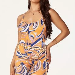 WOMENS ROMPERS & JUMPSUITS Kamilla Orange Printed Jumpsuit Best Seller