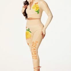 WOMENS ACTIVEWEAR NOUR HIGH WAISTED ACTIVEWEAR SET-BEIGE