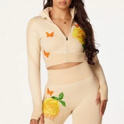 WOMENS ACTIVEWEAR NOUR HIGH WAISTED ACTIVEWEAR SET-BEIGE