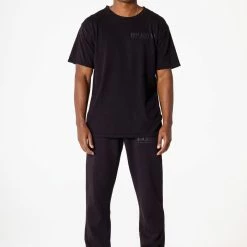 MENS TRACK SETS DIMITRI T-SHIRT/TRACKPANT SET-BLACK