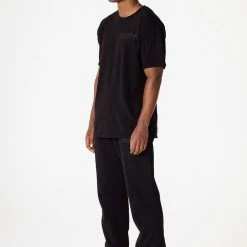 MENS TRACK SETS DIMITRI T-SHIRT/TRACKPANT SET-BLACK