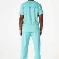 MENS TRACK SETS DIMITRI T-SHIRT/TRACKPANT SET-AQUA