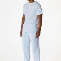 MENS TRACK SETS DIMITRI T-SHIRT/TRACKPANT SET-PALE BLUE
