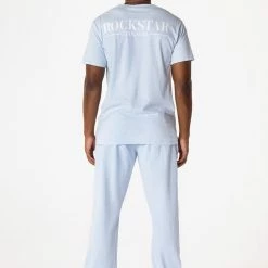 MENS TRACK SETS DIMITRI T-SHIRT/TRACKPANT SET-PALE BLUE