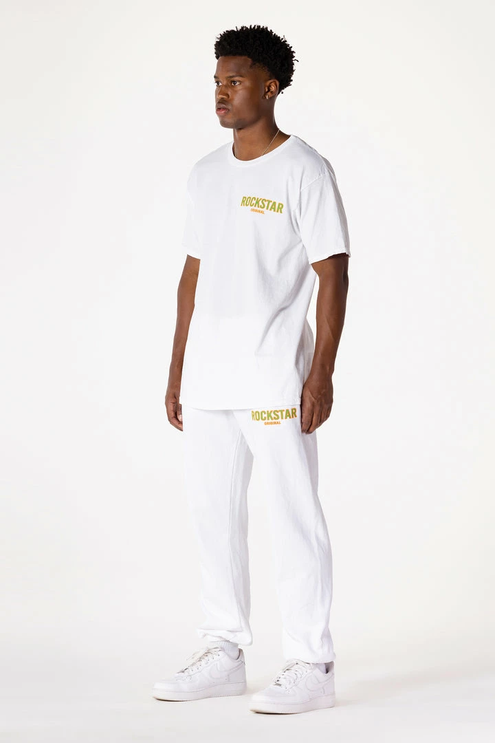Hot Sale ⭐ MENS TRACK SETS CASEY T-SHIRT/PANT SET-WHITE 💯 2 MENS TRACK SETS CASEY T-SHIRT/PANT SET-WHITE