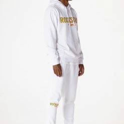 MENS TRACK SETS CASEY HOODIE FLEECE SET-WHITE