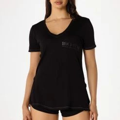 WOMENS SHORT SETS BASIC GEMMA SHORT SET-BLACK