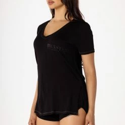 WOMENS SHORT SETS BASIC GEMMA SHORT SET-BLACK