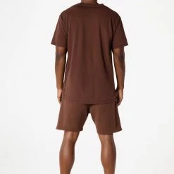 MENS SHORT SETS Track Sets CASEY T-SHIRT SHORT SET-BROWN