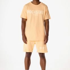 MENS SHORT SETS CASEY T-SHIRT SHORT SET-PEACH